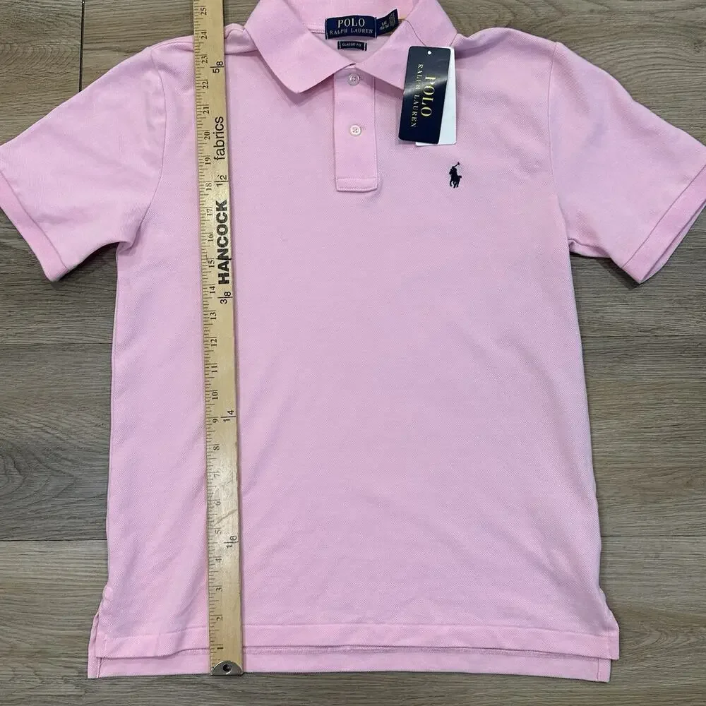 Ralph Lauren NWT The Iconic Mesh Polo Shirt Boys Large (14-16) Short Sleeve Pink